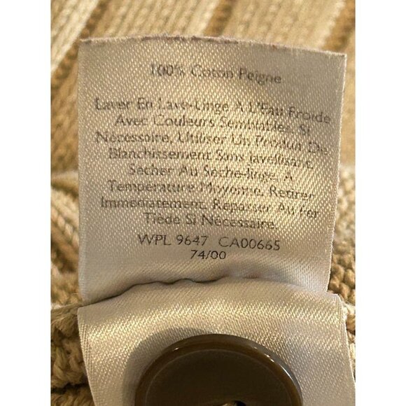 Eddie Bauer Men's Ribbed Knit Button-Up‎ Sweater Beige 100% Cotton Size S - Picture 6 of 6